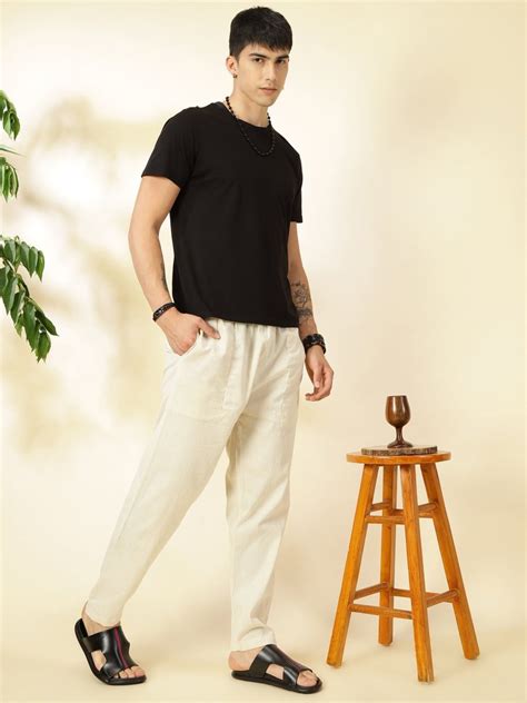 Men's Lounge Pant | Cream | Fits Waist Size 28 to 36 inches | Mens ...