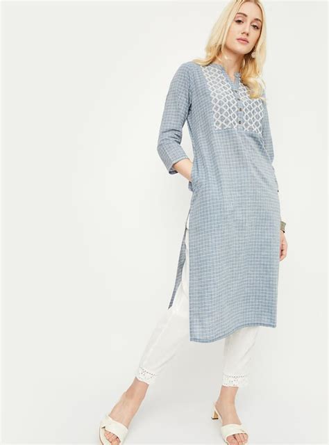 Buy Women Embroidered Yoke Straight Kurta Online at just Rs. 699.0 ...