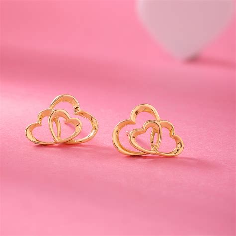 Cupid Edit Hearts Symphony 14KT Gold Stud Earrings