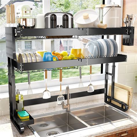 Buy 3 Tier Over The Sink Dish Drying Rack Stainless Steel, Length ...