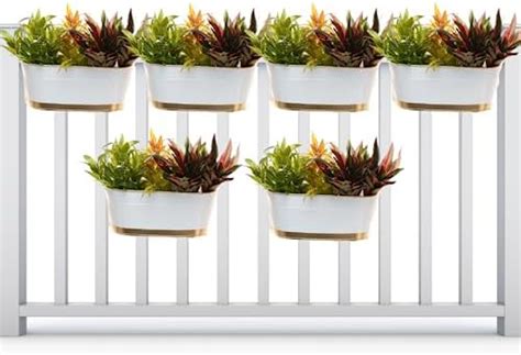 TrustBasket Twin Colored Diagonal Railing Planters (Yellow, Pink ...