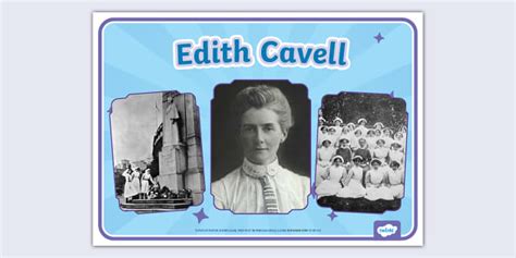 Edith Cavell Photo Display Poster (teacher made) - Twinkl