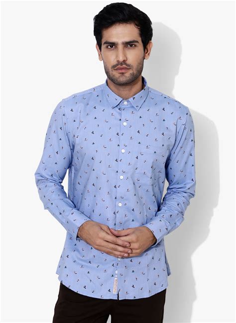 Surf Print Chambray Full Sleeves Slim Fit Shirt – Sprezz.in
