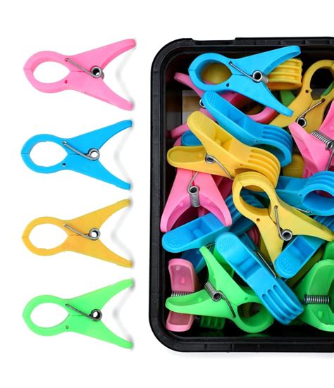 DRY LINE Heavy Duty Cloth Clips for Drying Clothes (18 pc) Big Plastic ...