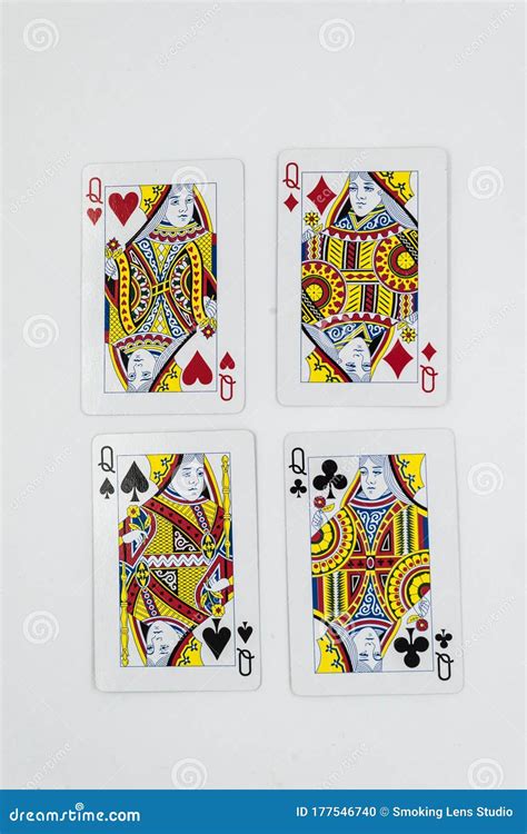 Queens playing cards stock photo. Image of good, poker - 177546740
