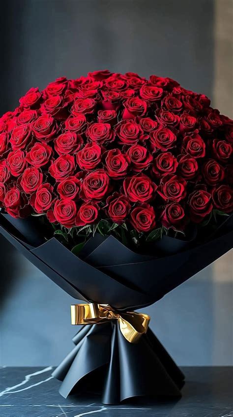 Red Roses Bouquet on the Table