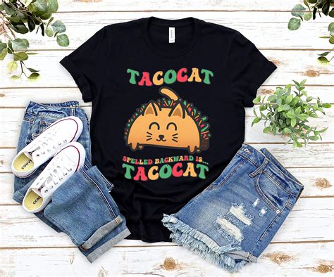 Funny Tacocat Spelled Backward Is Tacocat Cute Retro Groovy NL ...