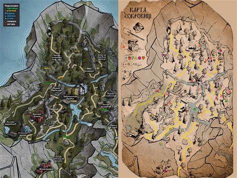 Carte du monde et de la ville d'Ash and Steel : tous les trésors, PNJ et secrets