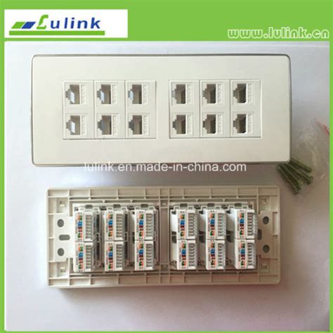 China 195*70mm, 12ports RJ45 CAT6 Faceplate/Wall Plate with CAT6 Module ...