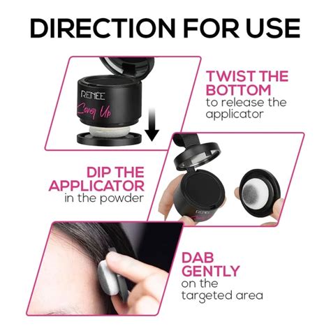 Buy RENEE Cover-Up Hair Powder Black 4g Quick & Easy Gray Hair Coverage ...