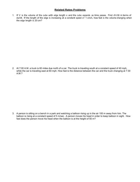 Image result for Related Rates Sample Problems