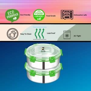 Flipkart.com | Zaib Air Tight Lock & Lock 2 Containers Lunch Box (500 ...