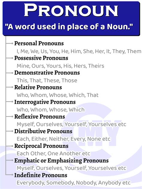 Pronoun - Definition, Types, Rules and Examples in English Grammar