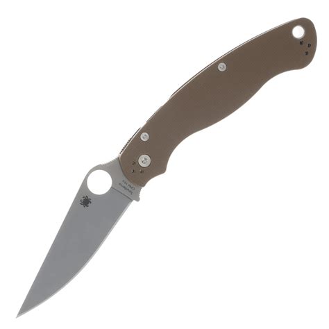 Spyderco Military 2 Sprint Run Brown G10 Folding Knife 4.0in CPM 15V ...
