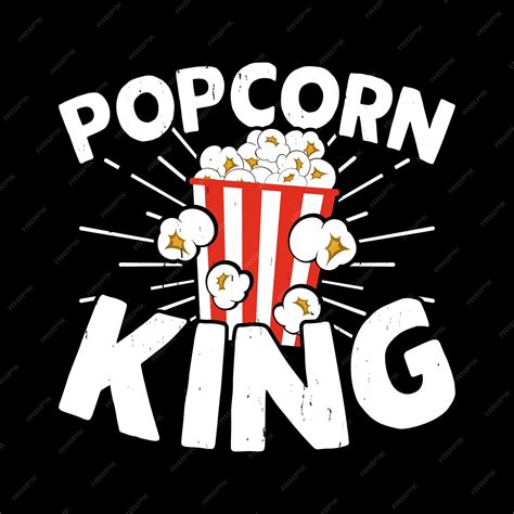 Premium Vector | Popcorn king funny popcorn cinema snack retro vintage ...