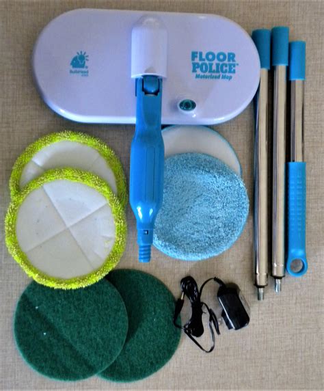 Floor Police Motorized Electric Mop, Two Spinning Mop Heads ...