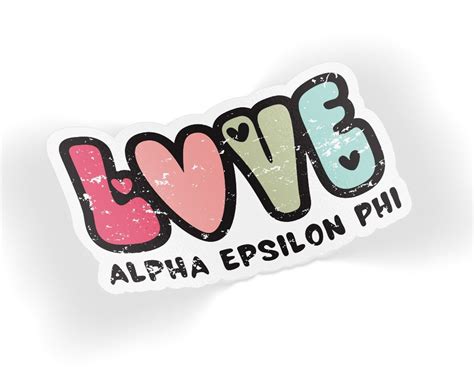 AEPhi Alpha Epsilon Phi Love Hearts Sticker - Greek Gear