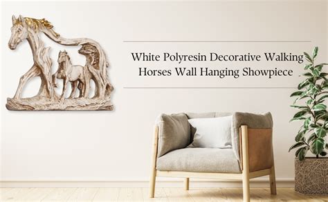 Buy eCraftIndia Decorative Walking Horses Polyresin Wall Hanging ...