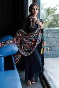 Buy Taroob Wool Pashmina Embroidered Kalamkari Shawl Online | Aza Fashion.