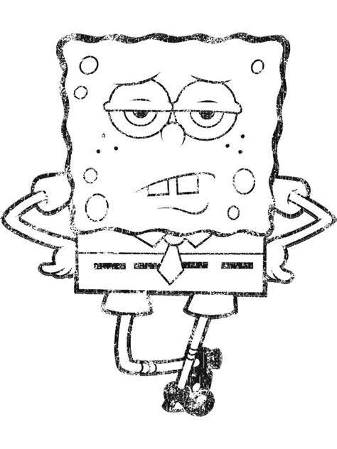 SpongeBob SquarePants Line Drawing Attitude Sketch | Inspire Uplift