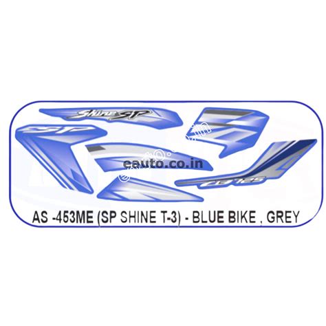 Graphics Sticker Set for Honda SP Shine | Type 3 | Blue Vehicle | Grey