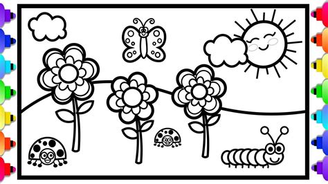 How to Draw Spring Flowers Easy Step by Step for Kids 💚🌺💚 Flower ...