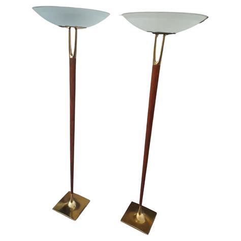 Pair of Mid Century Modern Wishbone Floor Lamps by Gerald Thurston for ...