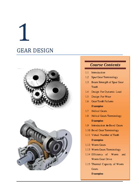 2171909 Machine Design-Notes PDF Units-1 - 1 GEAR DESIGN Course ...