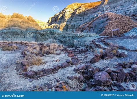 Blue Basin at sunset stock image. Image of john, hiking - 59856997