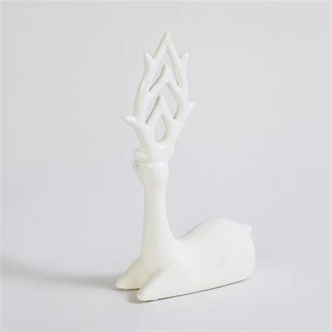 Buy Brighton Ceramic Textured Sitting Reindeer Figurine from Home ...