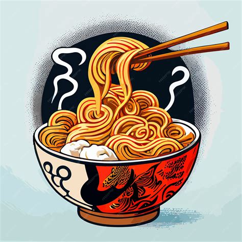 Premium Vector | Illustration of Delicious ramen noodles in a bowl