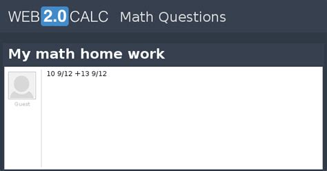 View question - My math home work
