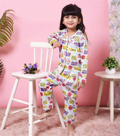 Good Mood Printed Girls Nightsuit Set - KOOCHI POOCHI – koochi Poochi