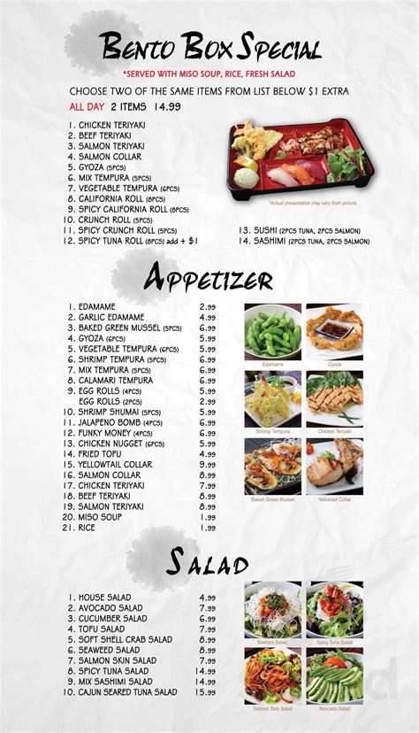 Hikari Sushi Chatsworth menu in Chatsworth, California, USA