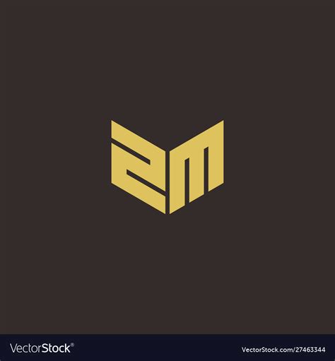 Zm logo letter initial logo designs template Vector Image