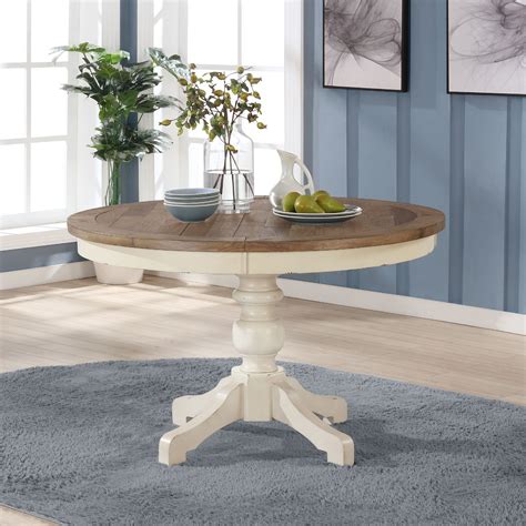 Elegant White Wood Dining Table Circle for Modern Home Spaces