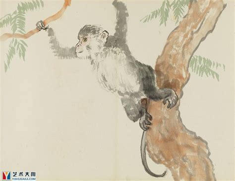 猴-生肖猴-猴年国画经典作品欣赏_徐悲鸿-艺术大咖