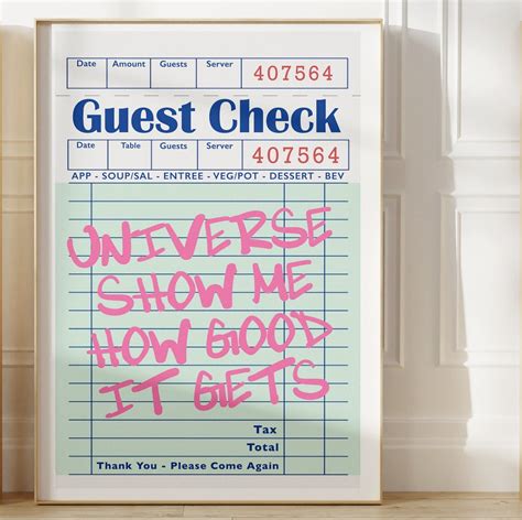 Guest Check Art Work at Kathleen Lynch blog