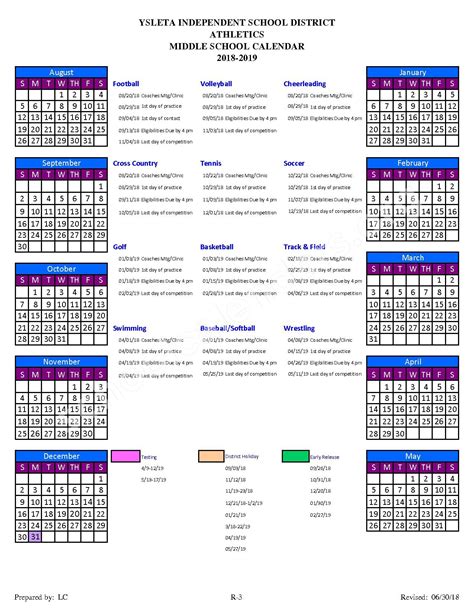 Ysleta Independent School District Calendars - El Paso, TX