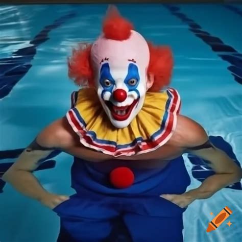 Senator JD Vance in clown costume by swimming pool on Craiyon
