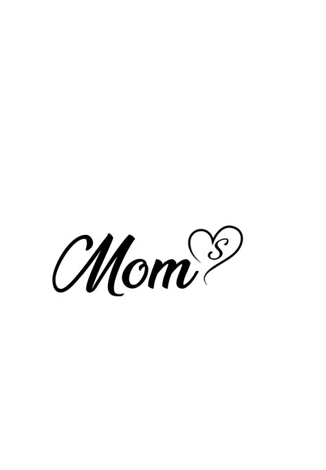 Mom Cursive Writing with Hearts