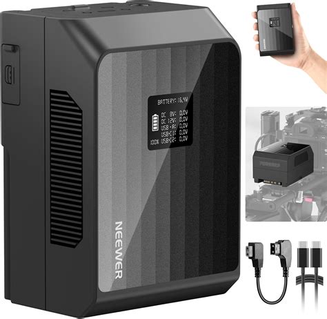 NEEWER Mini V Mount Battery PS099EP, 6800mAh 99Wh 14.5V V Lock Battery with 100W PD Fast ...