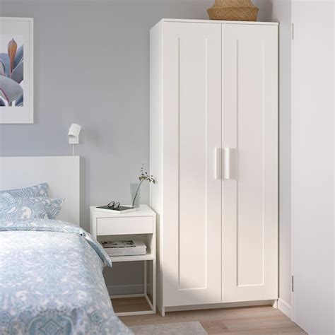 BRIMNES Wardrobe with 2 doors, white, 78x190 cm - IKEA