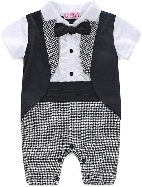 Hopscotch Boys Cotton Waistcoat Style Bow Applique Romper in Gray Color ...