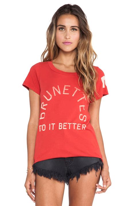 Rebel Yell Brunettes Do It Better Classic Crew in Red | REVOLVE