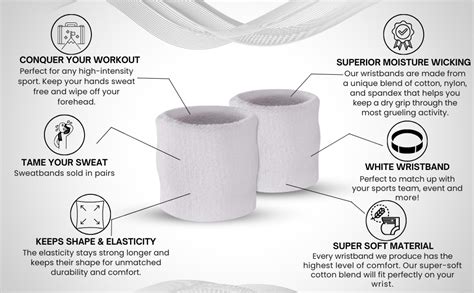 AMIFIT 3 x 3 Inch Wrist Sweatbands Tennis Wrist Bands Absorbent ...
