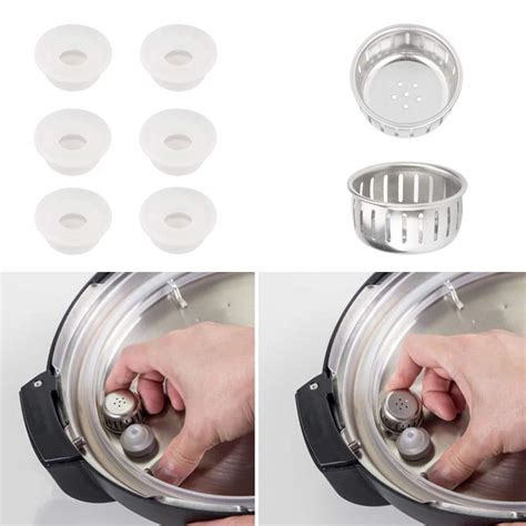 Buy 6pcs Electrical Pressure Cooker Float Valve Gaskets and 2pcs ...