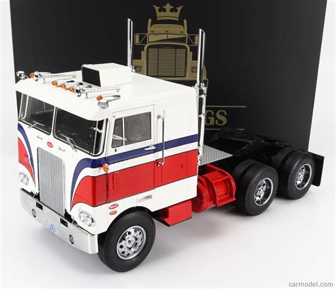 ROAD-KINGS RK180153 Escala 1/18 | PETERBILT 352 PACEMAKER TRACTOR TRUCK 3-ASSI 1979 WHITE RED BLUE