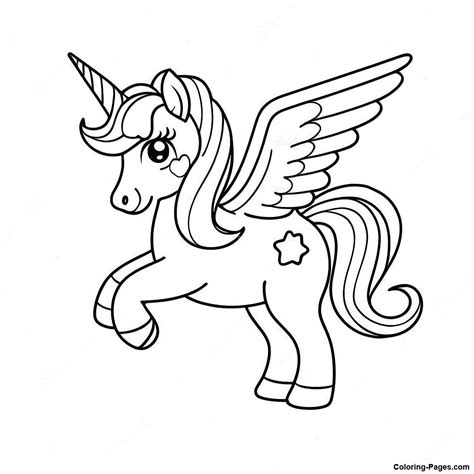 Cheerful Rainbow Unicorn Coloring Page | Coloring-Pages.com