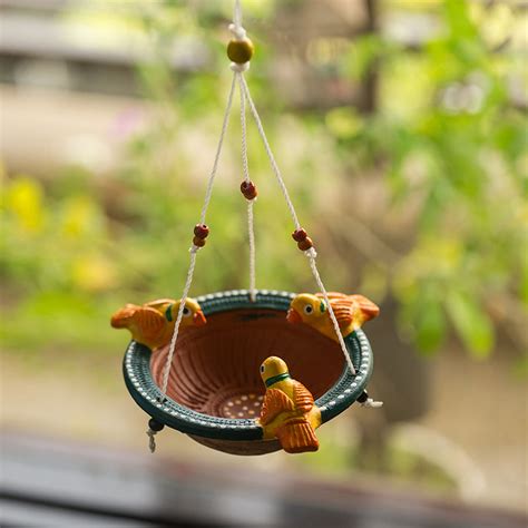 Hand-Painted Terracotta Bird Feeder for Garden Online In India ...
